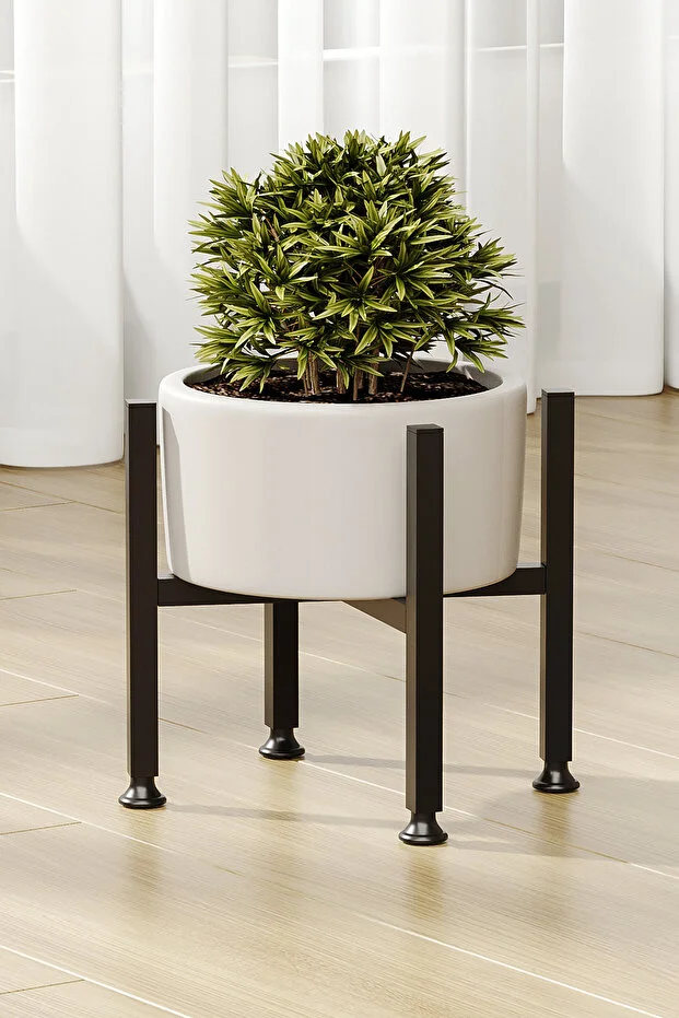 Metal Çiçeklik Saksı Standı Dekoratif Bahçe Mobilyası Saksı Altlığı Standı